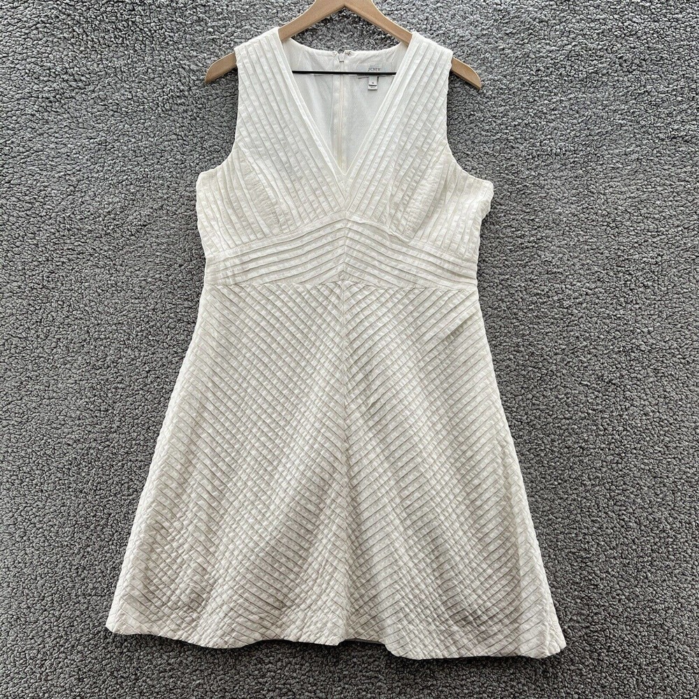 J. Crew Chevron Pleated Dress, 16, EUC